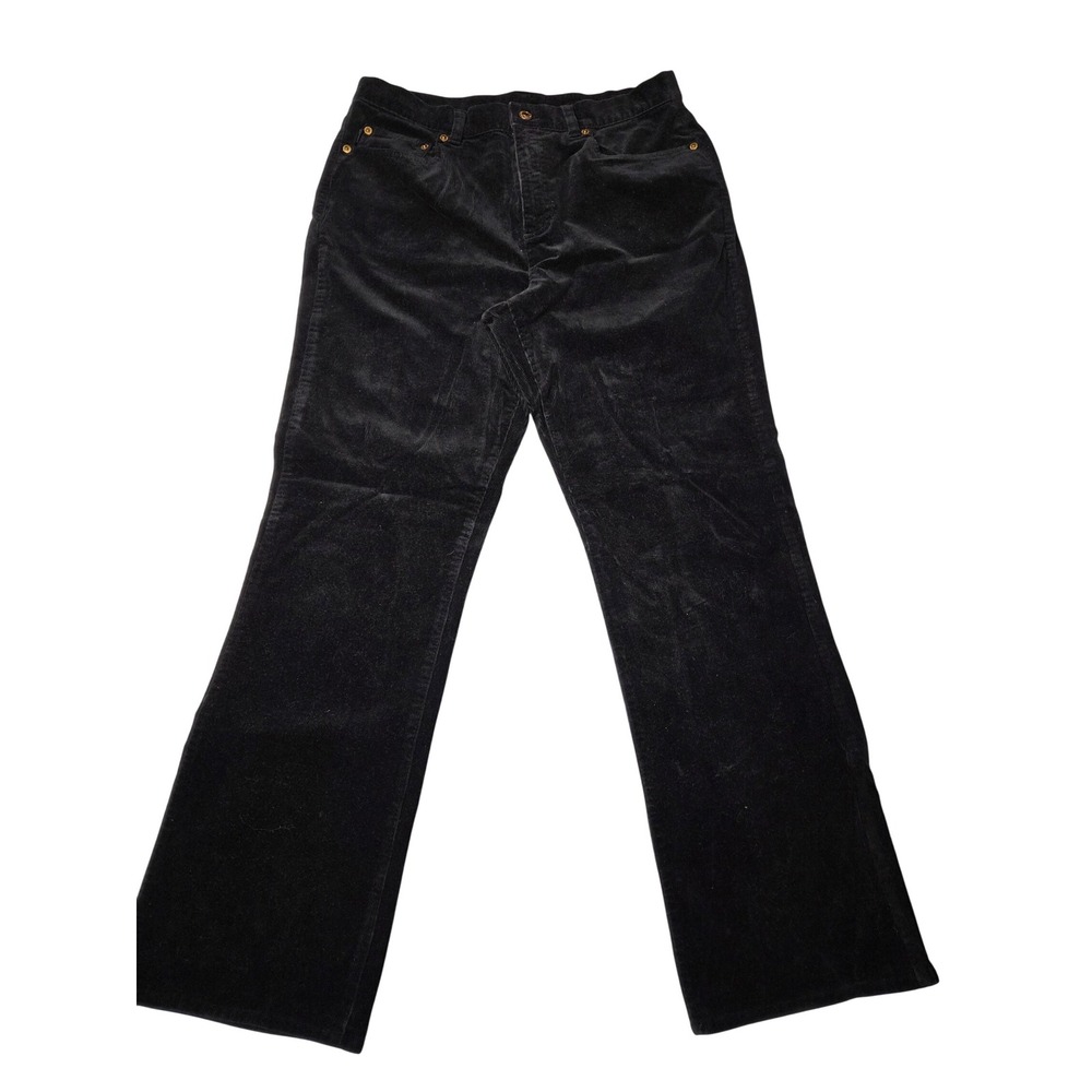 Lauren Jeans Co Ralph Lauren Black Corduroy Flare Pants Women 
Size‎ 12